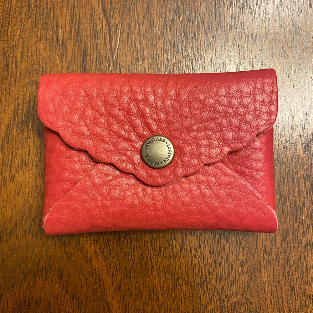Portland Leather Goods Orange/Coral Mini Daisy Wallet